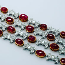 Load image into Gallery viewer, Statement Burma Cab Ruby and Diamond Bracelet
