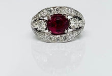 Load image into Gallery viewer, Handmade 1.57ct Spinel and Diamond Platinum Ring
