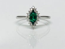 Load image into Gallery viewer, Vivid Green Emerald and Diamond Ring
