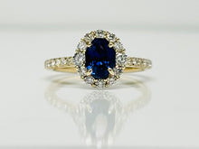 Load image into Gallery viewer, Vivid Blue Oval Sapphire and Diamond Ring
