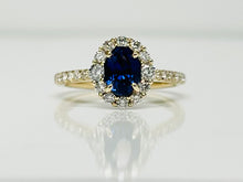 Load image into Gallery viewer, Vivid Blue Oval Sapphire and Diamond Ring
