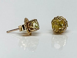 1.02ctw Natural Fancy Intense Yellow VVS Diamond Studs