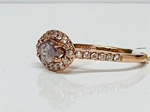 Natural Fancy Pink-Purple Diamond Ring in Rose Gold