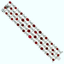 Load image into Gallery viewer, Statement Burma Cab Ruby and Diamond Bracelet

