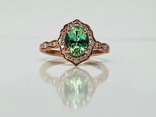 Load image into Gallery viewer, Mint Tourmaline Rose Gold Ring
