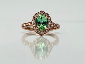 Mint Tourmaline Rose Gold Ring