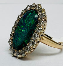 Load image into Gallery viewer, Antique Black Opal and Old European Cut Diamond Ring
